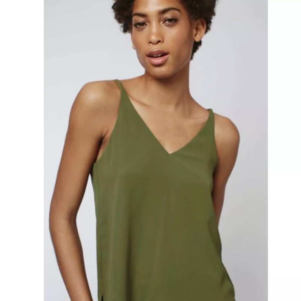Top Shop | Spaghetti Strap Tank Olive Green